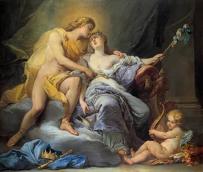 Apollo głaszczący Leucothoe Obraz Antoine Boizot (1702-1782) 1737 Dim. 1,67x2m. Wycieczki, Muzeum Sztuk Pięknych