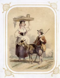 Owczarek włoski i chłopski - w „Albumie młodego podróżnika”, ilustracja Louis Lassalle