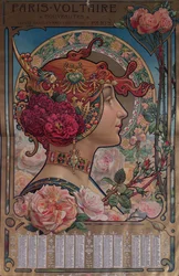 Kalendarz na rok 1901 dla sklepu Paris-Voltaire, Paryż, ok.1900