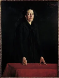 Commune de Paris: „” Portret Louise Michel (1830-1905) na podium”” Bojowa anarchistka na dworze podczas procesu. Obraz Louisa Tinayre (1861-1942) 1882 niedz. 1,29x0,95 m Paryż, Musee Carnavalet Uwaga! Korzystanie z tej pracy może podlegać