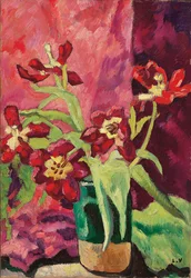 Wazon, Czerwone Tulipany; Wazon, czerwone tulipany