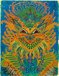 Kalejdoskop Koty: wzór kota na niebiesko