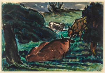 Leżące krowy, ok. 1920 r.