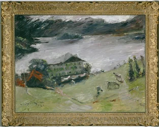 Krajobraz nad jeziorem Walchensee (olej na płótnie)