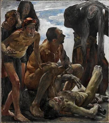 ""Le deuil"" (Żałoba) Peinture de Lovis Corinth (1858-1925) - 1908 - Olej na płótnie Ciemny 192x174 cm Muzeum Krajowe Dolnej Saksonii, Hanower