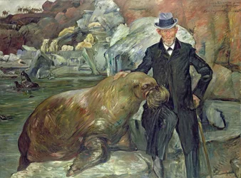 Carl Hagenbeck (1844-1913) w swoim ogrodzie zoologicznym, 1911
