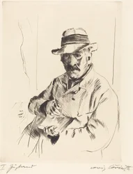 Autoportret w słomkowym kapeluszu, 1913.