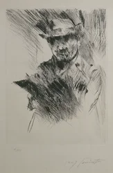 Autoportret, ok. 1920-21 (sucha igła)