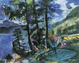 Walchensee z fontanną