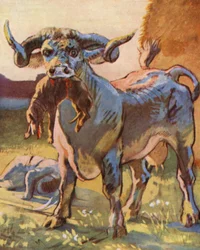 Ilustracja do opowieści o Guyu z Warwick (kolorowa litografia)