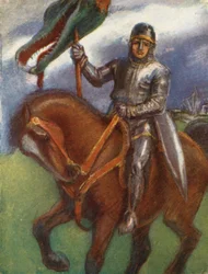 Ilustracja do opowieści o Guyu z Warwick (kolorowa litografia)