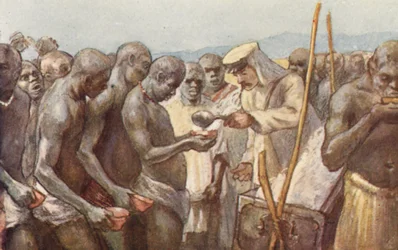 Ilustracja do życia HM Stanleya (kolorowa litografia)