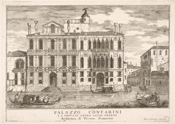 Ilustracja 85: Widok pałacu Contarini w Campo San Trovaso, Wenecja, 1703, z The build..., 1703.