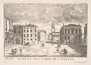 Ilustracja 95: Widok Campo Santo Stefano z Pałacem Loredańskim i Pałacem Morosini, Wenecja..., 1703.