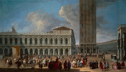 Piazzetta i Piazza San Marco, Wenecja (olej na płótnie)