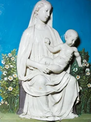 Madonna w ogrodzie różanym, około 1450-55