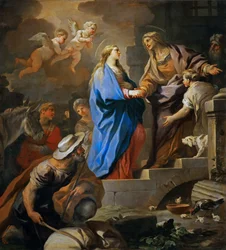 Barok : The Visitation par Giordano, Luca (1632-1705), ok. 1696. Olej na płótnie, 206x187. Muzeum Historii Sztuki, Wiedeń
