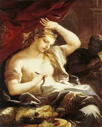 Śmierć Kleopatry, Luca Giordano, olej na płótnie