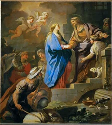 Nawiedzenie. Święta Maria odwiedza Elżbietę, żonę Zacharego i matkę świętego Jana Chrzciciela (obraz na płótnie)