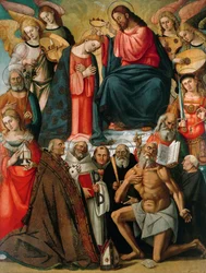 Koronacja Matki Boskiej z aniołami i świętymi, 1523.