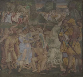 Triumf czystości: miłość rozbrojona i związana freski z Palazzo del Magnifico, Siena, 1509