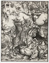 Św. Jerzy zabijający smoka, 1500s.