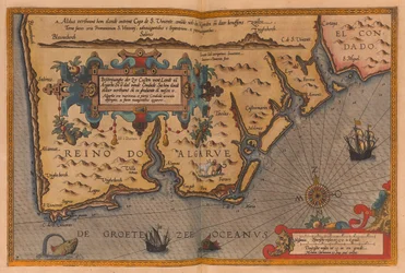 Ponadwymiarowy atlas zatytułowany "Speculum nauticum super navigatione maris occidentalis confectu, continens omnes oras maritimas Galliae, Hispaniae, and praecipuarum partium Angliae", ok. 1591 r. (rysunek)