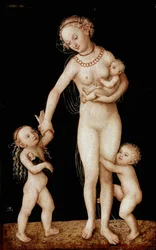 Obraz charytatywny Lucasa Cranacha Starszego (1472-1553) Niedz. 56x36 cm Londyn, Galeria Narodowa