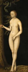 Renesans: Upadek człowieka: Ewa par Cranach, Lucas, starszy (1472-1553), ok. 1510-1520. Olej na drewnie