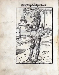 Papieski osioł w Rzymie, Lucas Cranach starszy (1472-1553). Drzeworyt