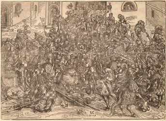 Tournoi - Turniej - Cranach, Lucas, Starszy (1472-1553) - 1509 - Drzeworyt - 29,9x41,5 - Kolekcja prywatna