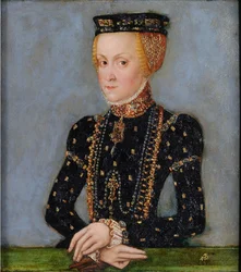 Portret Anny Jagiellonki (1523-1596), królowej Polski, ok. 1565 (olej na blasze)