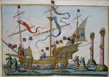 Procesja pogrzebowa w Brukseli z okazji śmierci cesarza Karola V. Arkusz 5 par Doetecum, Lucas, van (ok. 1530-ok. 1584)