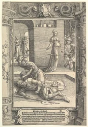 Jael Killing Sisera, ozdobna rama, ca. 1517.