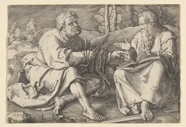 św. Piotr i Paweł siedzący w krajobrazie, 1527.