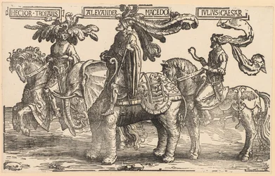 Dziewięciu bohaterów: Hektor z Troi, Aleksander Macedoński, Juliusz Cezar, 1515-1517.