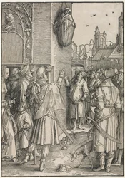 Siła kobiet: poeta Virgil zawieszony w koszu, c. 1512.