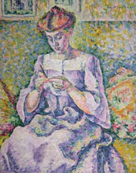 Kobieta szydełkująca, 1908
