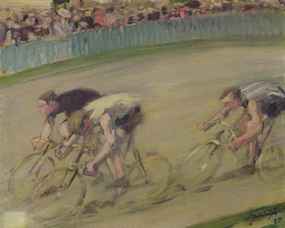 Wyścig rowerowy (olej na płótnie)