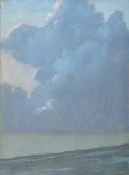 Chmury nad morzem (pastel na papierze)