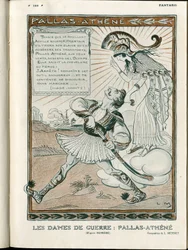 Ilustracja w "Fantasio", 01.04.15 - kobieta wojny wojna Pallas-Athenee 14-18 (rycina)