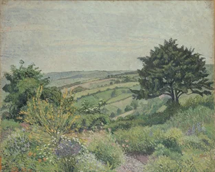 Ogród przy domku, staw rybny, 1915