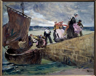 Przemytnik w Sainte-Marine w Bretanii, obraz Luciena Simona (1861-1945), 1907, Rennes, Musée des Beaux-Arts