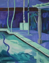Blue Court, 2021 (olej na płótnie)