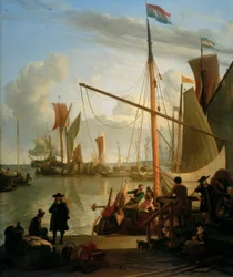 Ij przed Amsterdamem z Mosselsteiger lub Bothhuisjes