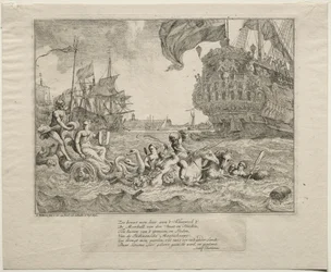 Personifikacja Amsterdamu jadącego rydwanem Neptuna, 1701.