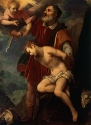 Ofiara Abrahama, Ludovico Cardi znany jako il Cigoli (1559-1613), olej na płótnie, 200x145 cm.
