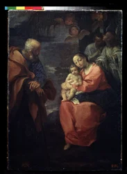 „Święta Rodzina odpoczywaj w drodze do Egiptu” (Święta Rodzina pod palmą (Odpoczywaj w drodze do Egiptu)) Obraz Ludovico Carracci (Ludovic Carracci