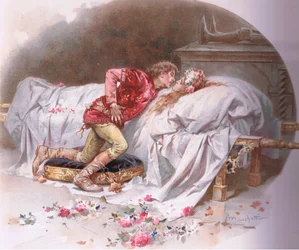 Twój jad działa szybko. Tak umieram z pocałunkiem., ilustracja z „Romea i Julii”