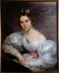 Portret młodej kobiety Obraz Auguste Schitter (1805-1889) XIX-wieczny Orlean, Muzeum Sztuk Pięknych